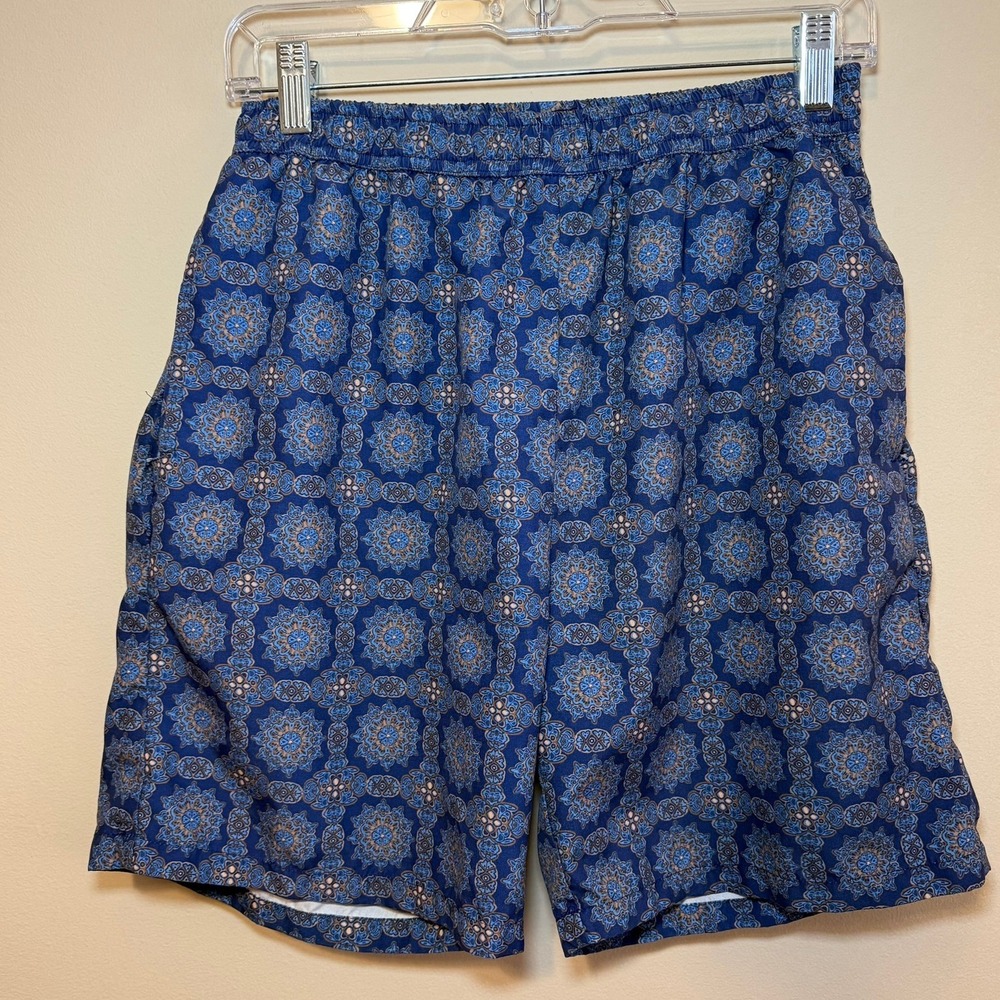 Consequence Swim Trunks Navy Blue Coral Mosaic Medallion M-ACEMOSAIC-MN Medium